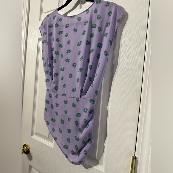 WAYF Purple Asymmetrical Wrap Blouse Cap Sleeve (XS) - Picture 15 of 16